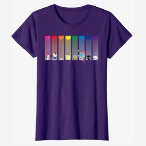 Sanrio Hello Kitty And Friends Rainbow PurpleShort Sleeve T-Shirt- Size Lg